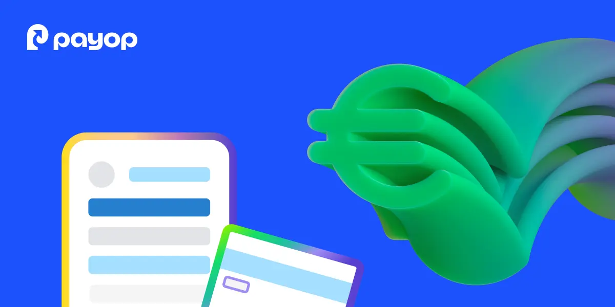 Abstract illustration of secure online payments, payment cards, and digital transaction flow